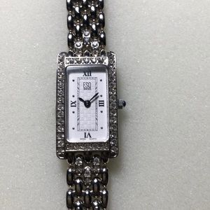 ESQ Art Deco stainless watch W/ crystals
